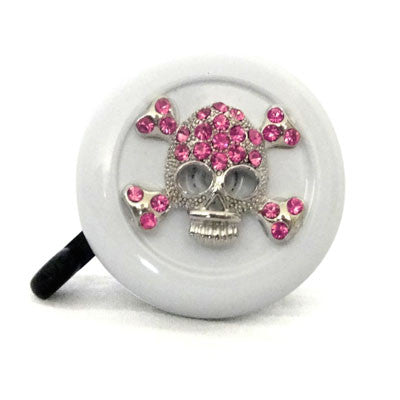 Pink Skull White Bling Bell - Newport Cruisers