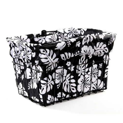 Black White Hibicus Basket Liner - Newport Cruisers